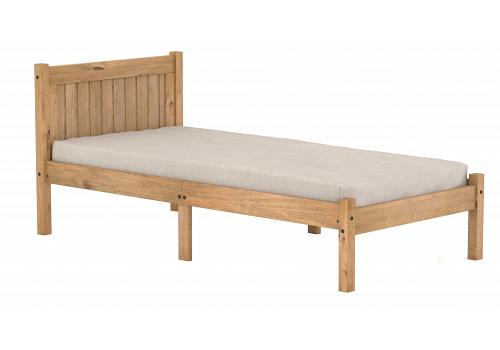 3ft Single Rio Waxed Wood, Low Footend Shaker Style Bed Frame 1